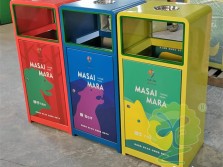 戶(hù)外三色加厚不銹鋼分類(lèi)垃圾桶